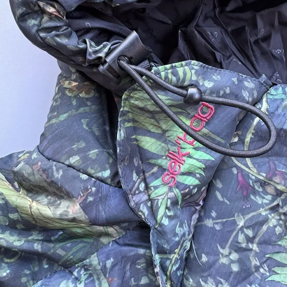 Selk Bag Recycled Wearable Sleeping Bag Rainforest Print Adult Small Camping